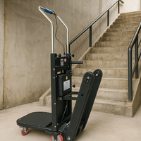 Chariot d'escalade électrique portable pliable en métal à trois roues pour l'ascension d'escaliers, capacité de charge 400 kg, outils de manutention de marchandises OEM