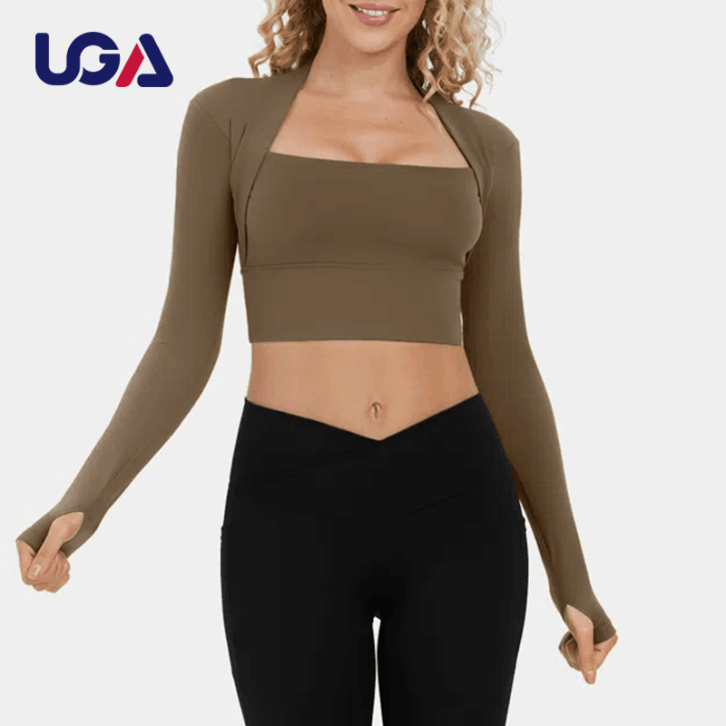 Woman Fashion Quick Drying Tights Long Sleeve Yoga Tops Gym T-shirt Running Sports Shirt Yoga Tops