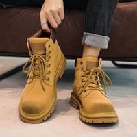 Chaussures montantes pour homme en daim véritable imperméable à lacets confortables avec semelle extérieure antidérapante pour l'extérieur