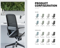 Chaise de bureau ergonomique pivotante de direction KOHO en maille avec certification BIFMA GREEN GUARD pour projets de design de bureau