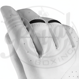 Guantes de golf personalizables Unisex Grace, equipo deportivo blanco con palma de cuero genuino, uso de la mano derecha, Embalaje manual estilo logotipo - Product Image 3