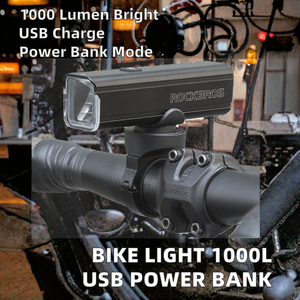 Luz Delantera para Bicicleta RHL1000, 1000 Lúmenes, 4800 mAh, Banco de Energía, <span class=keywords><strong>Linterna</strong></span>, Carga USB para Manillar, Ciclismo de Montaña y Carretera - Product Image 2
