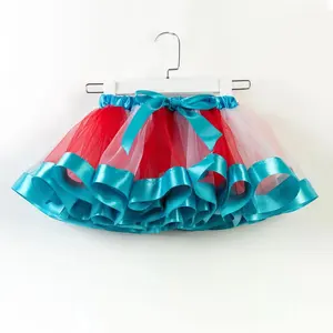 Nhà máy sản xuất cầu vồng tutu váy vải tuyn lớp nhỏ petticoats cho 0-15 Tuổi Cô gái bán buôn Ribbon giọng trẻ em váy