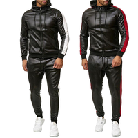 Ensemble deux pièces grande taille personnalisé : veste coupe-vent zippée et survêtement streetwear pour moto en extérieur, coupe-vent à capuche