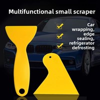 Raclette de nettoyage en plastique jaune pour film de fenêtre de voiture, outil de lissage pour protecteurs d'écran de téléphone, petit grattoir sûr