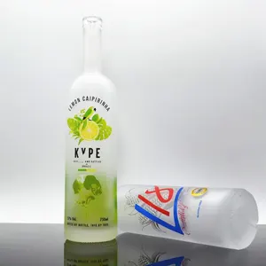 Garrafa de vidro vazia vodka, garrafa de vidro 375ml 500ml 750ml com rolha