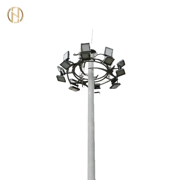 FUTAO 15M to 20M Galvanized Fixed Type High Mast Pole with 400W to 1000W LED For Stadium