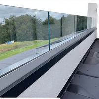 Balustrade de restaurant en bord de mer, garde-corps de patio, escalier, poteau en U en aluminium, pince de fixation pour clôture en verre, garde-corps extérieur en verre sans cadre