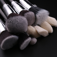 IPRESTA Grosir 30pcs Set Kuas Rias Wajah Bulu Alami dengan Kuas Kipas & Datar untuk Penggunaan Concealer