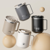 Mug à café en acier inoxydable 304 avec couvercle, 500 ml, double paroi isolée sous vide, mug de voyage pour le bureau, impression sérigraphique, logo personnalisé