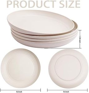 Supernal Ensemble d'<span class=keywords><strong>assiettes</strong></span> à dîner <span class=keywords><strong>en</strong></span> paille de blé <span class=keywords><strong>en</strong></span> <span class=keywords><strong>bambou</strong></span> de 16 pièces allant au micro-ondes et au lave-vaisselle léger réutilisable pour les fêtes pique-niques - Product Image 2