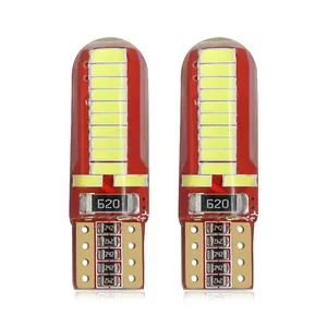 批发w5w LED T10 4014 24SMD汽车LED灯泡硅胶Canbus T10 LED汽车灯，用于汽车配件