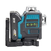 Niveau laser rotatif industriel de qualité DIY, 360°, faisceau laser vert 2 mm, trépied, auto-nivelant, batterie au lithium, construction, aménagement paysager