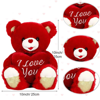 Valentijn Beer Hond Pluche Knuffel Dier Cadeau 10 Inch Schattig Hart Met Super Zachte Pp Katoen Stress Reliëf Speelgoed Valentijnsdag