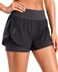 Shorts de course en satin taille haute pour femmes avec poche 3D, séchage rapide, écologiques, pour yoga et volley-ball, shorts de sport - Product Image 1