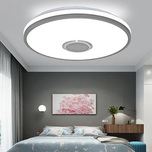 Многофункциональный Умный светодиодный потолочный светильник с Wi-Fi и голосовым управлением через приложение Alexa и музыкой для спальни, гостиной
