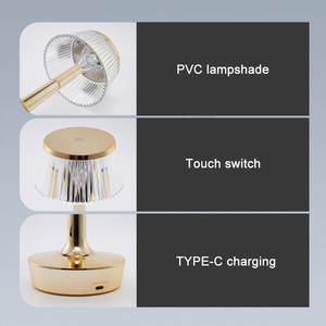 Lámpara de Escritorio Creativa de Metal con Forma de Hongo, con Carga USB Táctil, para Dormitorio, Bar, Iluminación Ambiental para el Hogar - Product Image 6