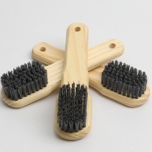 Cepillo para zapatos con mango de madera, cerdas de nailon, en forma de calabaza, para limpiar zapatos y ropa - Product Image 2