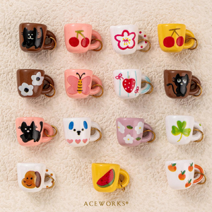 แก้วมัคเพ้นท์ลายขนาดเล็ก |   จี้แก้วกาแฟเคลือบทอง 18K PVD สแตนเลสสตีล พร้อมลายเพ้นท์เคลือบสี |   กันน้ำ ไม่หมองคล้ำ - Product Image 3