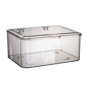 Transparent Acrylic Desktop <b>Storage</b> <b>Box</b> Rectangle With Flip Top Lid For Cosmetics Snacks Hair Accessories <b>Small</b> Items - Product Image 5