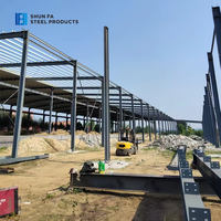 Structure en acier pour entrepôt, charpente légère préfabriquée, grande portée, hangar industriel, bâtiment métallique