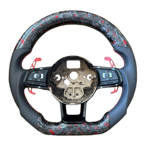 Volante de Fibra de Carbono Forjado Personalizado, Apto para Volkswagen Golf Mk7 7.5 GTI GTS GTD GTE R <span class=keywords><strong>Line</strong></span> <span class=keywords><strong>Polo</strong></span> GTI MK7 - Product Image 2