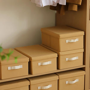 Caja de Almacenamiento de Algodón y Lino de Hua County, Rectangular con Tapa, Apilable, Organizador de Ropa, Estilo Japonés, Extra Grande 723 - Product Image 2