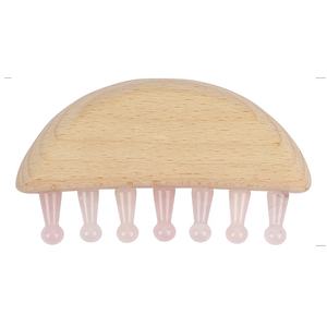 Herramienta de Masaje Gua Sha de Madera Mushang con Piedra de Jade, Peine de Acupresión, Masajeador de Cuero Cabelludo con Dientes, Certificado CE, Logotipo Personalizado - Product Image 2