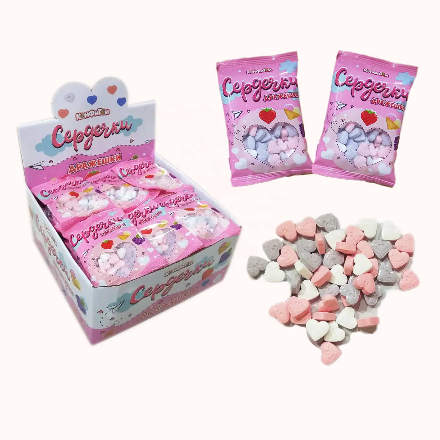20g HACCP smile heart face tablet candy