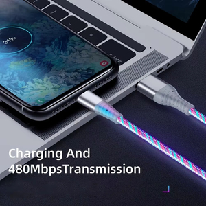 <span class=keywords><strong>Cable</strong></span> <span class=keywords><strong>USB</strong></span> Tipo C Luminoso de 1m/2m 5A con Flujo de Luz LED, <span class=keywords><strong>Cable</strong></span> de Carga Rápida para Samsung Xiaomi <span class=keywords><strong>iPhone</strong></span> 15 16 17 Pro - Product Image 2