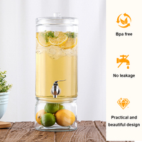 Grand distributeur de boissons commercial de 4L avec infuseur de fruits pour la famille et les fêtes Boissons en verre