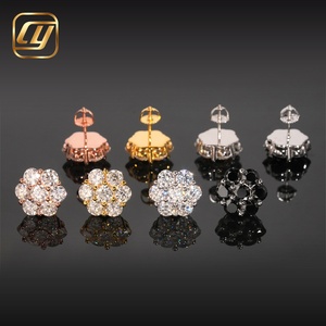 Boucles d'oreilles en forme de fleur en moissanite, argent 925 plaqué or rose, bijoux de luxe pour femmes, à porter au quotidien - Product Image 5