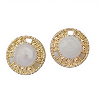 Boutons à tige en alliage de zinc perlé JQR 78592 durables de 12 mm, décorés de strass dorés/argentés polis, pour costumes et jeans de luxe pour hommes