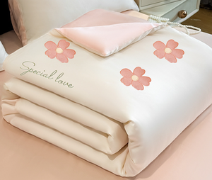 Ánh sáng sang trọng điều hòa không khí Quilt bốn mảnh đặt rửa băng lụa mùa hè <span class=keywords><strong>Comforter</strong></span> thêu mát mẻ Quilt bốn mảnh thiết lập - Product Image 6