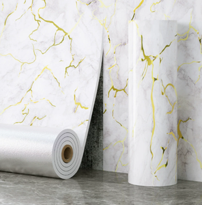 Indoor Waterproof <b>Vinyl</b> Modern 3D Marble Reusable Wall Sticker Roll Peel and Stick Wallpaper - Product Image 2