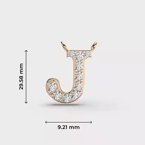 Gold Alphabet <b>Initial</b> <b>Pendant</b> with Diamond Letter Charm Stylish Personalized Jewelry for Women - Product Image 4