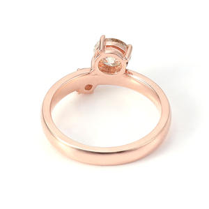 Provence 18K oro 6,5mm redondo corte brillante Moissanite Anillos De Compromiso Moissanite diamante anillo de bodas para mujeres - Product Image 5