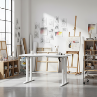 Bureau de travail électrique moderne réglable en hauteur pour ordinateur, poste de travail assis-debout, table de travail pour personnel, mobilier de bureau