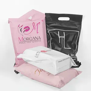 Custom Print shipping bags clothing packaging poly mailers bags with handle Mailing packing bags for small business