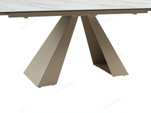 <span class=keywords><strong>Table</strong></span> à manger rectangulaire <span class=keywords><strong>extensible</strong></span> polyvalente de haute qualité pour <span class=keywords><strong>8</strong></span>-10 <span class=keywords><strong>personnes</strong></span> Design moderne pieds de plaque de roche en acier inoxydable prix - Product Image 6
