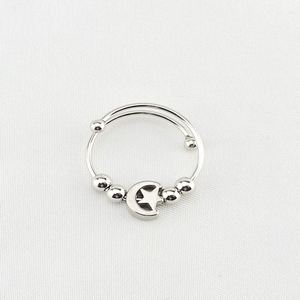 Anillo Antiestrés de Acero Inoxidable para Mujer, Anillo Giratorio Ajustable de Varias Capas con Cuentas para la Ansiedad - Product Image 5