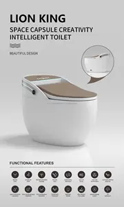 Armário inteligente com descarga BTO, moderno, banheiro inteligente montado no chão, em forma de ovo, com um vaso sanitário inteligente, peça única