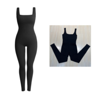 Nuevo Mono Deportivo de Moda para Mujer, Mono de Yoga con Logo Personalizado, Ropa Deportiva Acanalada de Una Pieza
