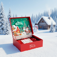 Boîtes en papier rigide de luxe 3D de Noël avec fermeture magnétique, gaufrage et revêtement UV, portables, écologiques et réutilisables pour chocolats, bonbons et foulards