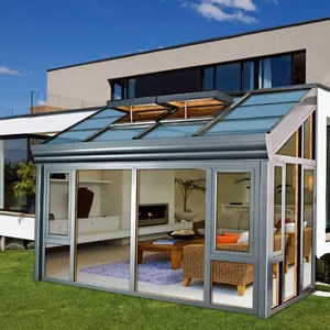 2024 Outdoor Mode Aluminium Glas Flachdach Sonnenausstattung mit Doppelverglasung Glas
