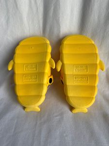 Cartoon Yellow PVC Slippers Anti Slip Round Toe Home Shoes Size 23-30 All Seasons EVA Midsole - Product Image 4