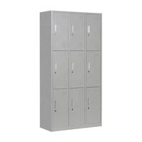 Casier en acier moderne à 9 portes, armoire à dossiers en métal à 3 niveaux pour la maison, le bureau, les écoles, les étudiants, les gymnases, les hôpitaux, le salon