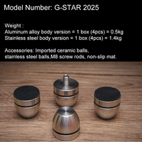 Nouvelles patins de pieds en acier inoxydable HIFI 2025, amortisseurs de vibrations pour amplificateur, lecteur CD et enceinte - Emballage en boîte cadeau