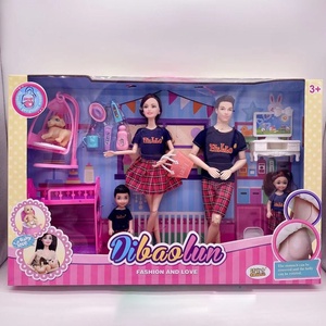 2023 New Hot Selling 5-Personen-Familienkombination Familie Schwangere Big Belly Mom Doll 30CM/Color Box Geschirr Doppelbett - Product Image 4