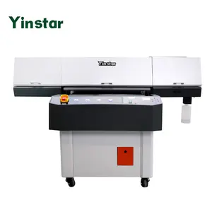 Yinstar mesin cetak Flatbed Inkjet UV Format besar kotak kayu multi Warna pemosisian Printer Visual 9060UV